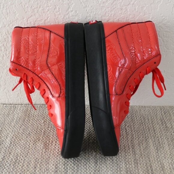 Vans x David Bowie Sk8-Hi Red Patent Leather High Top Sneakers Women 9 / Men 7.5 - Picture 6 of 14